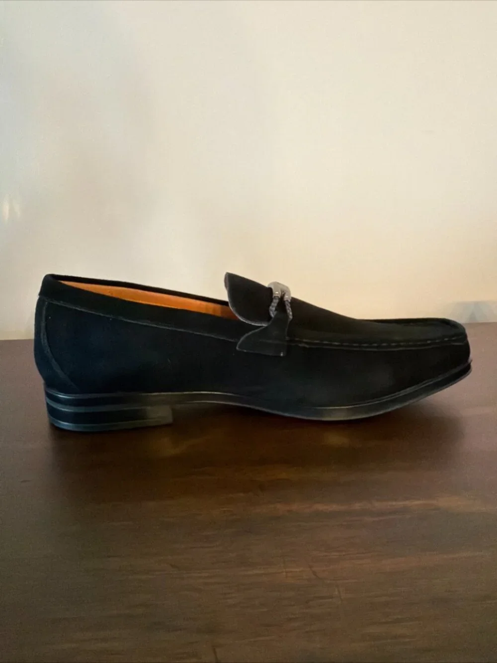 Stacy Adams Men's Neville Black Suede Moc Toe Bit Loafers Size 13 M New